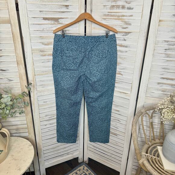 BODEN Women's 10R Abstract Blue Polka Dot Richmond 7/8 Cigarette Trouser Pants - Picture 11 of 13